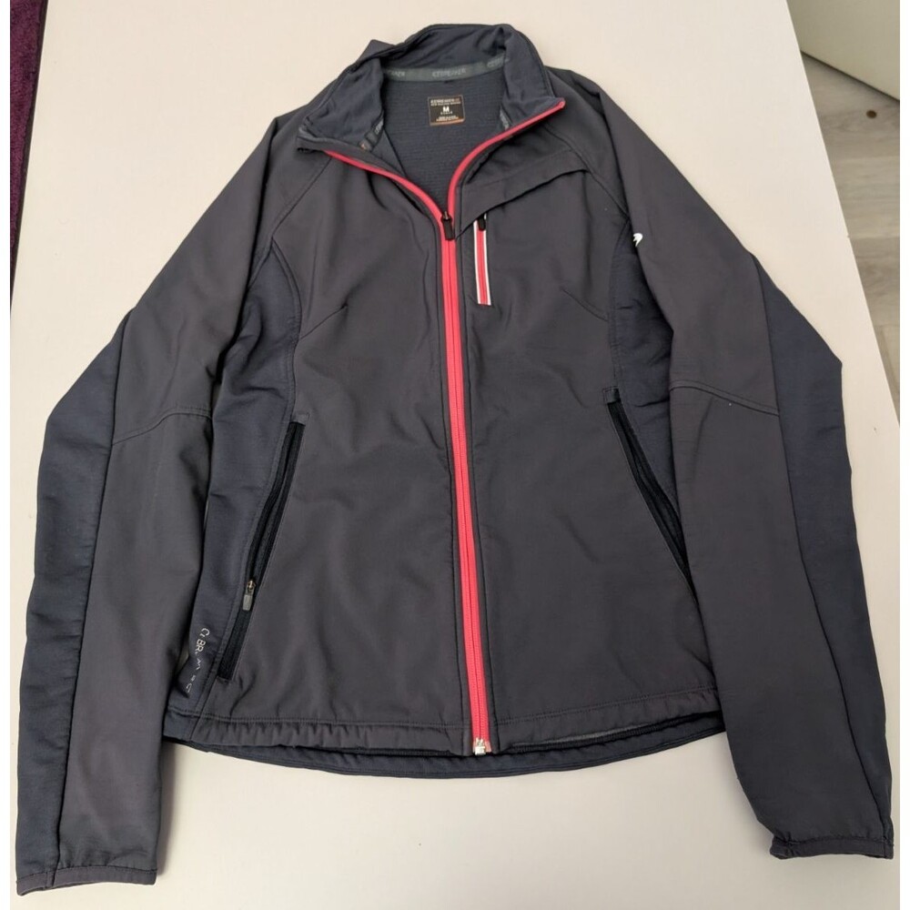 Icebreaker GT Womens M Merino Wool Softshell Jacket Gray Pink Trail Run Hiking